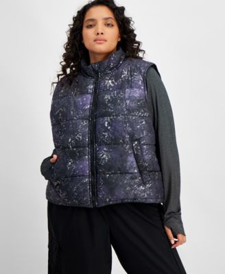 ID Ideology - Plus Size Speckle Foil Puffer Vest