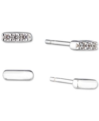 Ralph Lauren - Sterling Silver 2-Pc. Set Pav&eacute; Stud Earrings