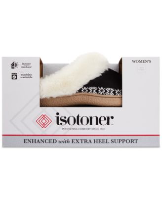 Isotoner Signature - Signature Women's Clara Faux-Fur-Trim Clog Slippers