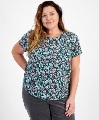 Style & Co - Plus Size Whimsy Graphic Scoop-Neck T-Shirt