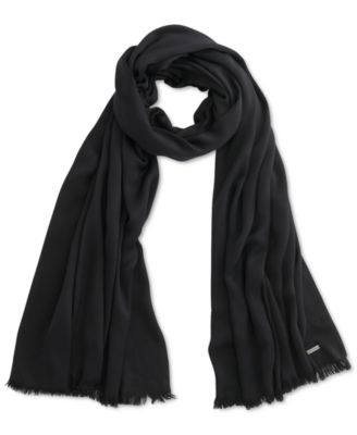 Calvin Klein - Oversized Solid Fringe Trim Pashmina