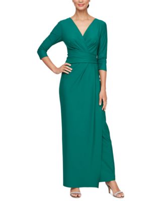 Alex Evenings - Women's Surplice-Neck 3/4-Sleeve Gown