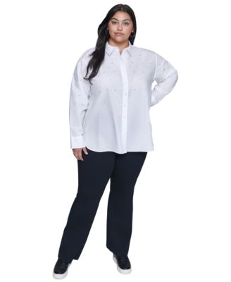 KARL LAGERFELD PARIS - Plus Size Embellished Blouse