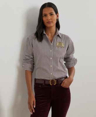 Lauren Ralph Lauren - Women's Relaxed-Fit Striped Broadcloth Shirt