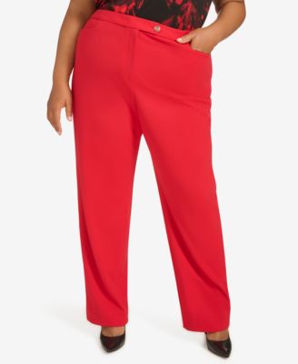 Calvin Klein - Plus Size High-Rise Straight Leg Pants