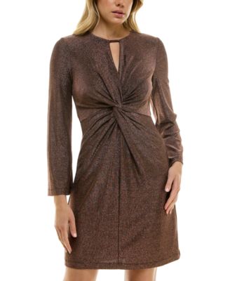 Taylor - Women's Metallic Cutout Twist-Front Dress