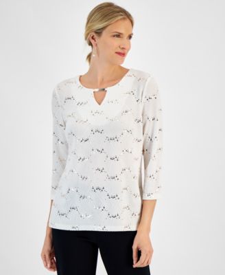 JM Collection - Textured Sequin Top, Created for Macy's