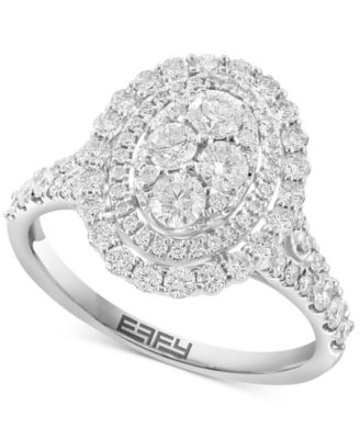 EFFY Collection - Diamond Oval Halo Cluster Ring (1-1/4 ct. t.w.) in 14k White Gold