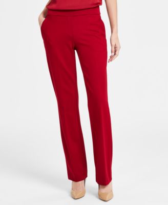 Anne Klein - Women's Mid-Rise Pull-On Slash-Pocket Pants