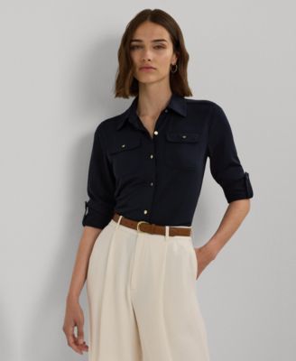 Lauren Ralph Lauren - Roll-Tab-Sleeve Button-Front Shirt