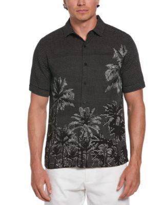 Cubavera - Men's Short Sleeve Button-Front Palm Tree Shirt