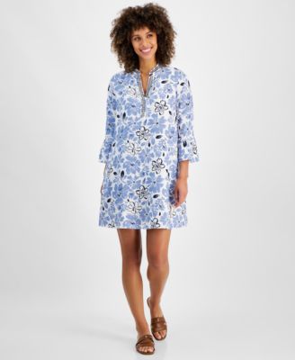 Charter Club - Women's Woven Embellished Linen Mini Dress