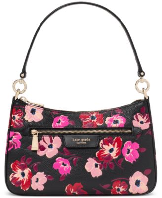 kate spade new york - Hudson Fall Poppies Embossed Pebbled Leather Small Convertible Crossbody