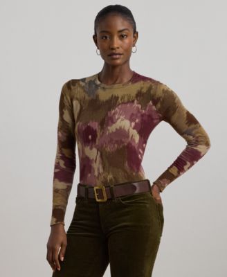 Lauren Ralph Lauren - Petite Floral Cotton-Blend Sweater