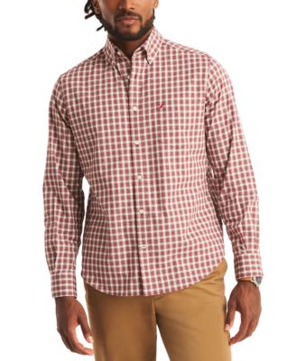 Nautica - Men's Wear To Work Classic-Fit Wrinkle-Resistant Plaid Button-Down Shirt