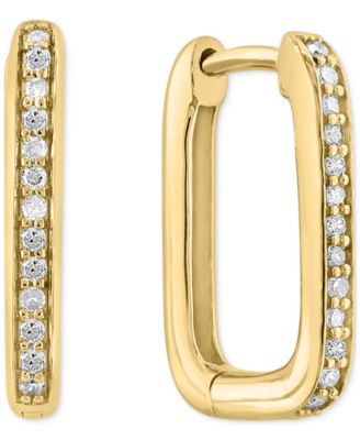 EFFY Collection - Diamond Oval Hoop Earrings (1/6 ct. t.w.) in Gold-Plated Sterling Silver
