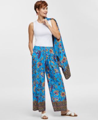 JM Collection - Women's Mirella High-Rise Wie-Leg Pants