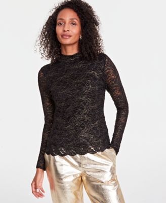 I.N.C. International Concepts - Women's Metallic Lace Blouse