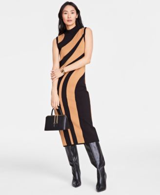 I.N.C. International Concepts - Women's Geo Striped Sweater Dress, Created for Macy's