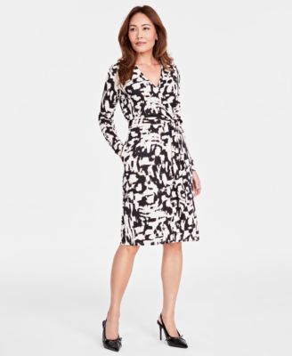 I.N.C. International Concepts - Women's Printed Long-Sleeve Wrap Dress