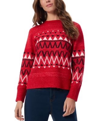 Jones New York - Women's Fair Isle Crewneck Sweater & Scarf