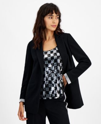Bar III - Women's Rhinestone-Cuff Open-Front Blazer, Created for Macy's