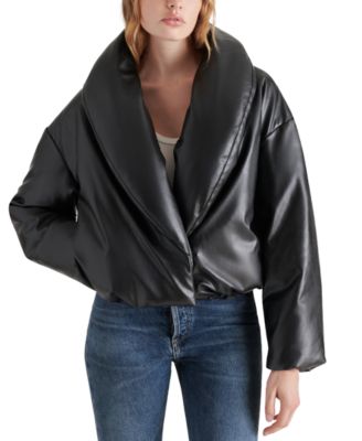 Steve Madden - Women's Evy Faux-Leather Puffer Jacket