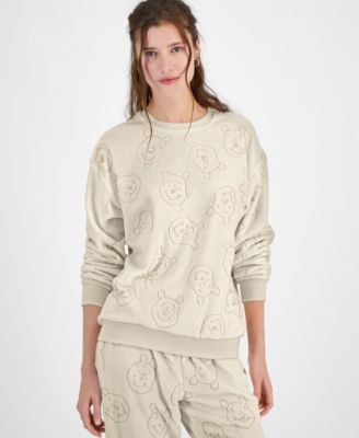Disney - Juniors' Winnie The Pooh Embossed Velour Sweatshirt