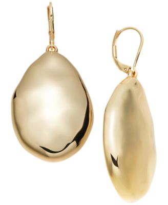 Style & Co - Gold-Tone Hammered Oval Drop Earrings