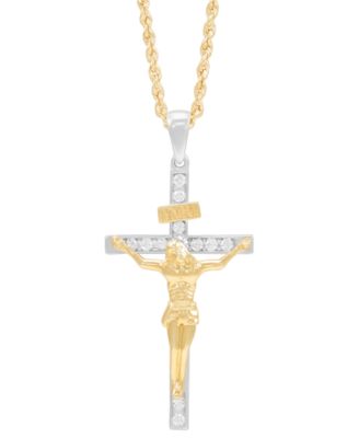 Grown With Love - Men's Lab Grown Diamond Crucifix 22" Pendant Necklace (1/3 ct. t.w.) in 10k Gold