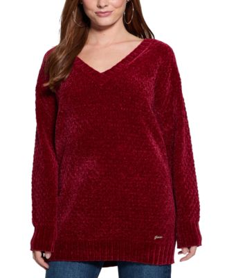 GUESS - Women's Talia Chenille V-Neck Tunic Sweater