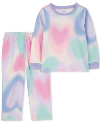 Carter's - Toddler Girls Heart Space-Dye Fleece Pajamas, 2 Piece Set