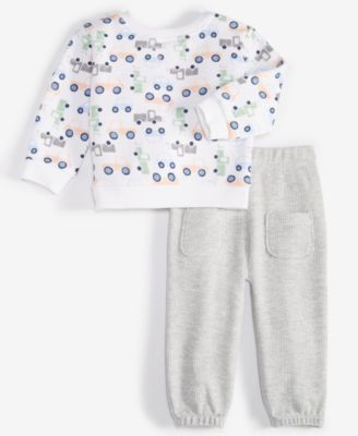 First Impressions - Baby Traffic Jam Top & Waffled Pants, 2 Piece Set
