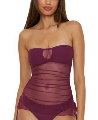 Becca - Women's Muse Mixed-Media Bandeau Tankini Top