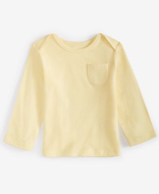 First Impressions - Baby Boys Long-Sleeve Solid Lap-Shoulder T-Shirt