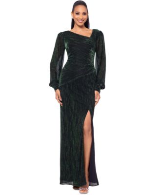 Betsy & Adam - Women's Metallic Crinkled Gown