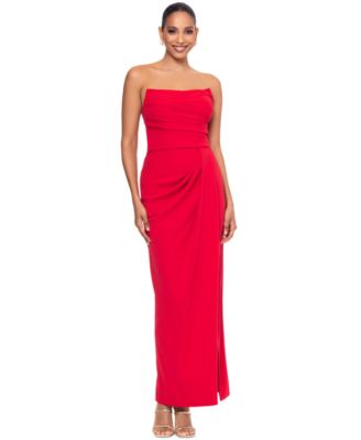 Betsy & Adam - Women's Ruched Strapless Gown
