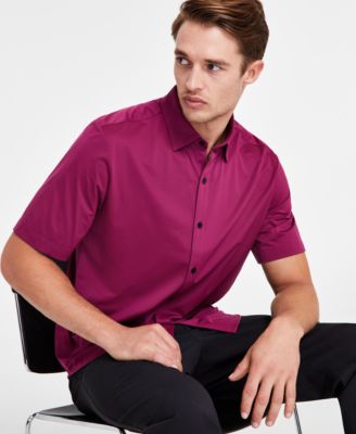 Alfani - Men's Solid Button-Down Shirt
