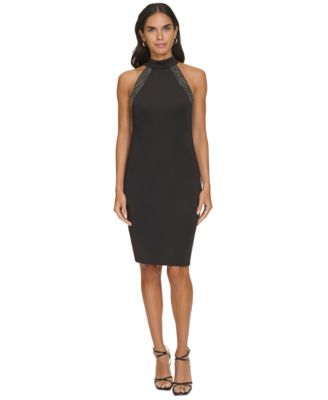 Calvin Klein - Women's Embellished Halter Sheath Dress