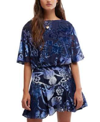 Free People - Women's Manuka Velvet Burnout Mini Dress