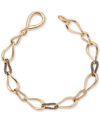 Le Vian - Chocolate Diamond & Nude Diamond Interlocking Link Bracelet (3/8 ct. t.w.) in 14k Gold
