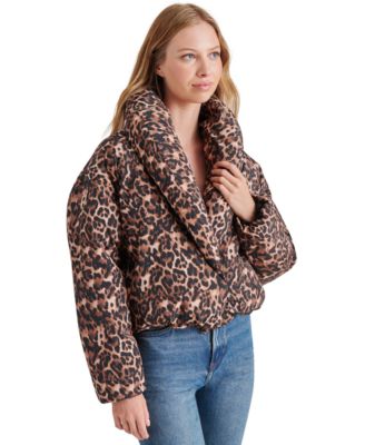 Steve Madden - Women's Evy Leopard-Print Puffer Jacket