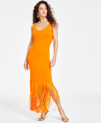 I.N.C. International Concepts - Women's Fringe-Hem Sweater Dress