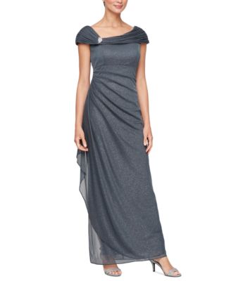 Alex Evenings - Women's Glittered Ruched Gown