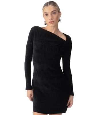 Sanctuary - Women's Textured-Velvet Asymmetrical Dress