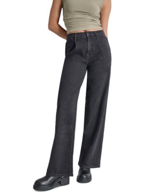 DKNY Jeans - Women's High-Rise Front-Pleat Wide-Leg Trouser Jeans