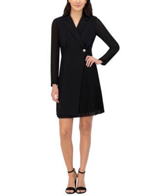 Vince Camuto - Signature-Stretch Pleated-Chiffon Dress