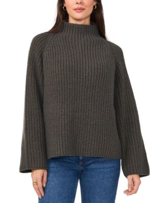 Vince Camuto - Women's Ribbed Funnel-Neck Raglan Sleeve Sweater