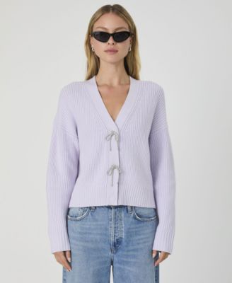 French Connection - Women's Babysoft Sparkly Bow Cardigan