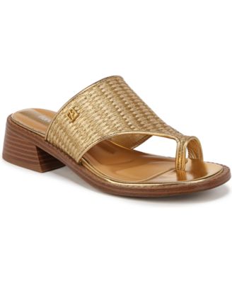 Franco Sarto - Women's Sia Toe Loop Block Heel Slide Dress Sandals